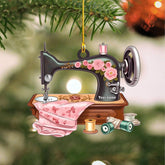 MAPrints Personalized Sewing Machine Christmas Ornament 2024, Sewing Acrylic 2D Ornament, Sewing Flower Machine Shaped Ornament, Sew & Stitch Sewing Machine Christmas Ornament (Sewing 2)